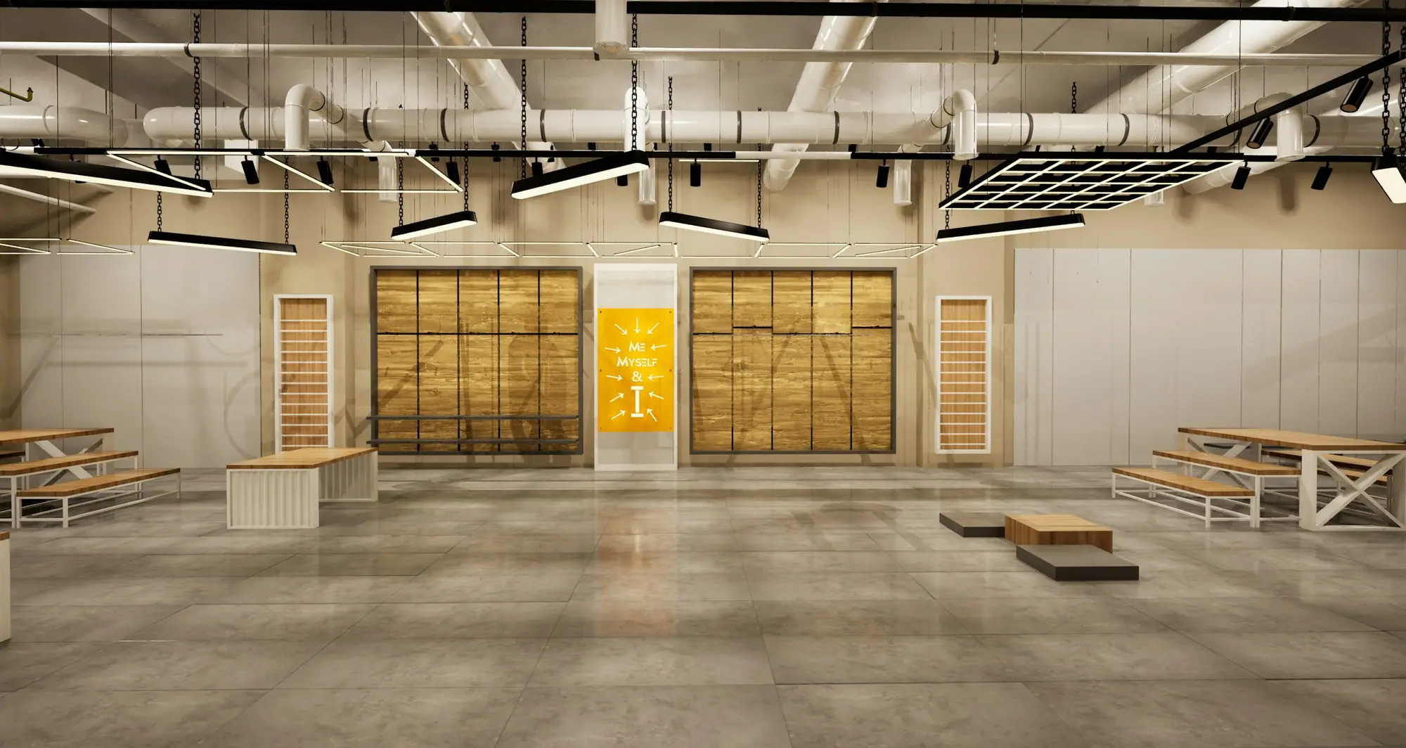 Empty retail space ready for fit-out with exposed ceiling
