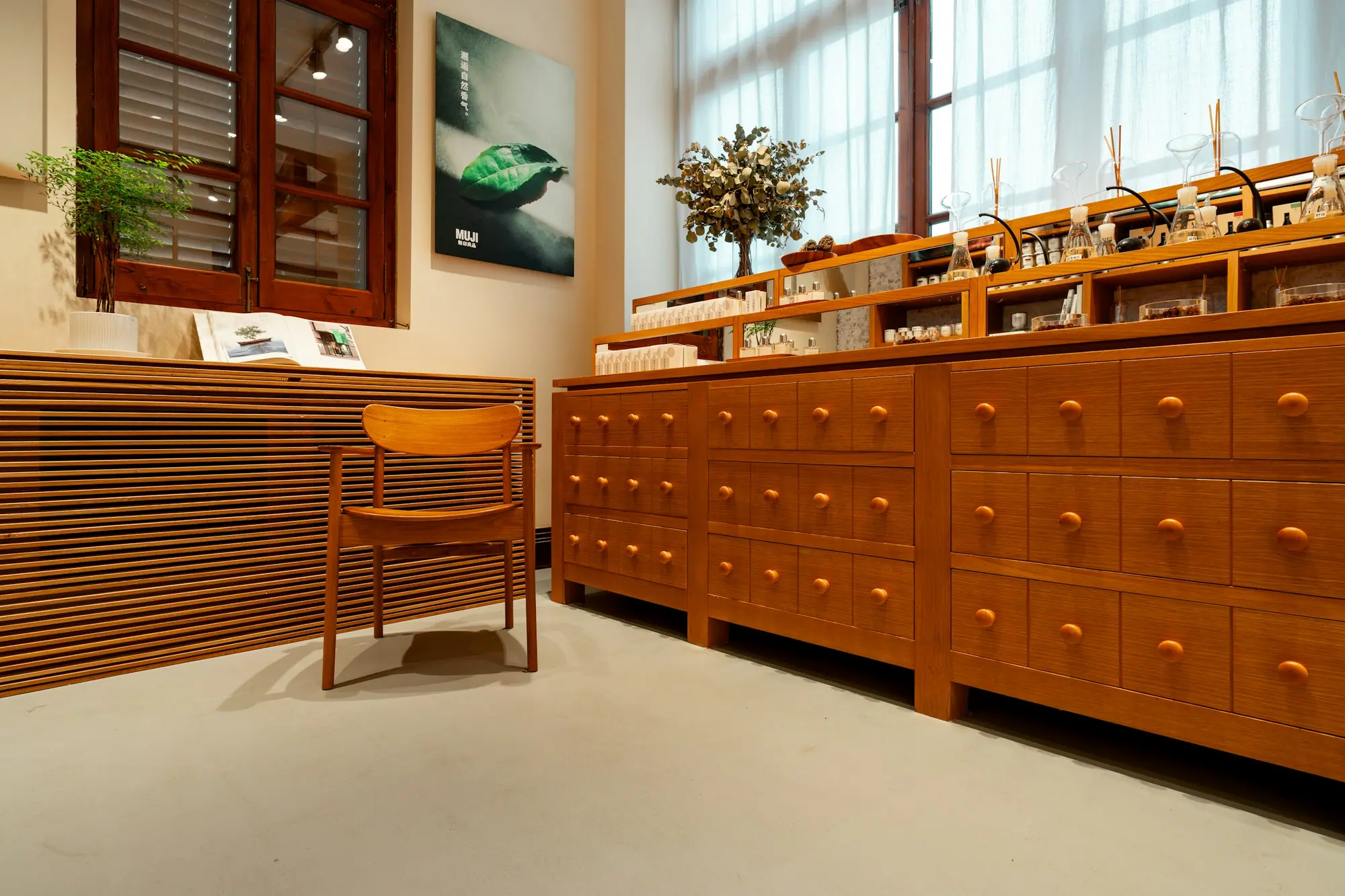 Boutique store with wood cabinetry and display counter